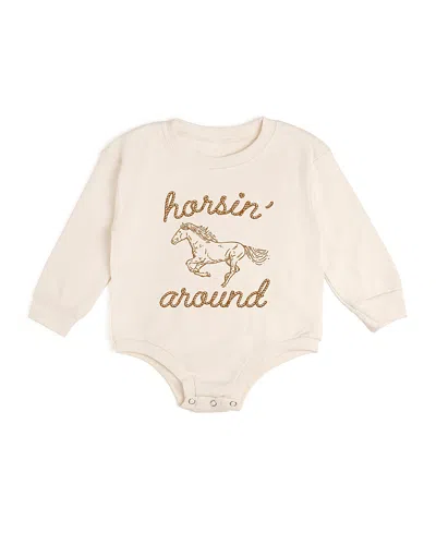 Sweet Wink Boys' Horsin' Around Western Long Sleeve Romper - Baby In Neutral