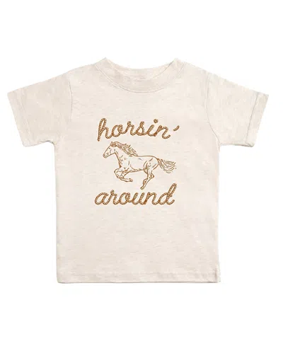 Sweet Wink Boys' Horsin' Around Western Short Sleeve T-shirt - Baby, Little Kid In Neutral