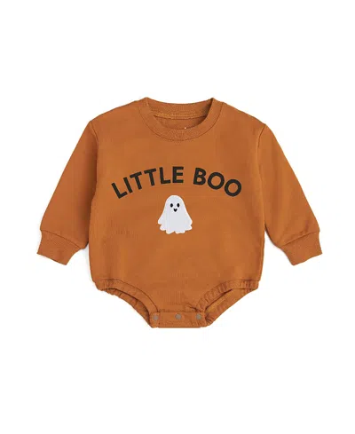 Sweet Wink Boys' Little Boo Patch Halloween Long Sleeve Romper - Baby In Multi