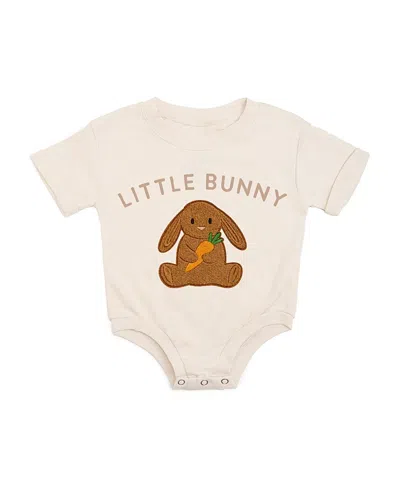 Sweet Wink Boys' Little Bunny Patch Easter Short Sleeve Romper - Baby In Neutral
