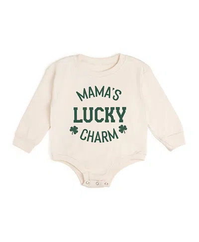 Sweet Wink Boys' Mama's Lucky Charm St. Patrick's Day Long Sleeve Romper - Baby In Neutral