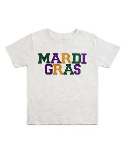 Sweet Wink Boys' Mardi Gras Patch Short Sleeve T-shirt - Little Kid, Big Kid In Gray