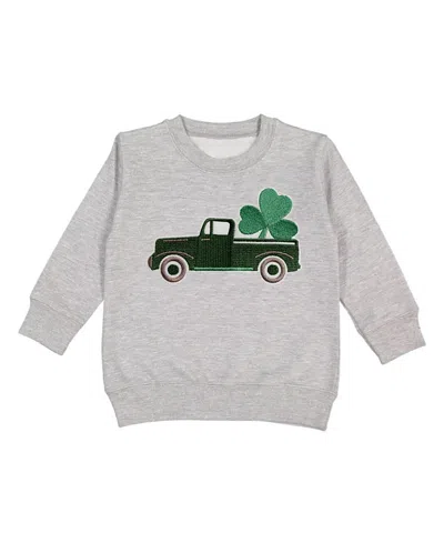 Sweet Wink Boys' Shamrock Truck Patch St. Patrick's Day Sweatshirt - Baby, Little Kid In Gray