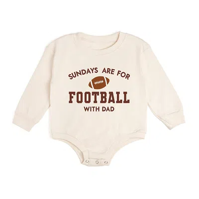 Sweet Wink Boys' Sundays Are For Football Long Sleeve Romper - Baby In Neutral