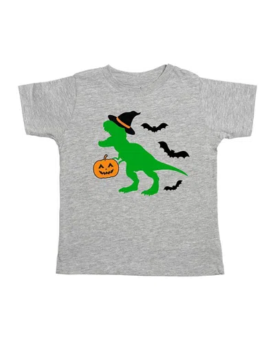 Sweet Wink Boys' Trick Rawr Treat Halloween Short Sleeve T-shirt - Baby, Little Kid, Big Kid In Gray