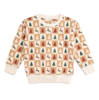 Sweet Wink Kids'  Cabin Christmas Sweatshirt In Brown