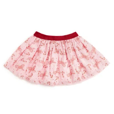 Sweet Wink Babies'  Candy Cane Bow Printed Christmas Tutu In Pink