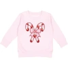 Sweet Wink Candy Cane Patch Christmas Sweatshirt In Pink
