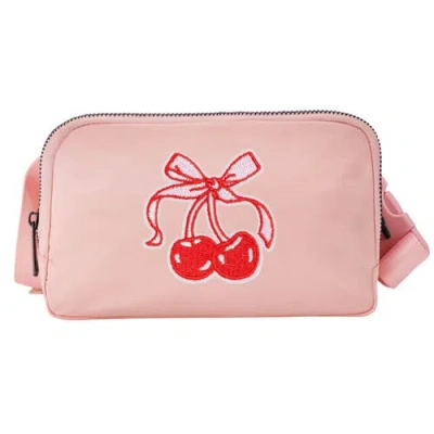 Sweet Wink Kids'  Cherry Bow Patch Belt Bag In Pink