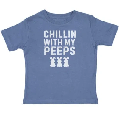 Sweet Wink Kids'  Chillin With My Peeps Easter Short Sleeve T-shirt In Blue
