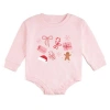 Sweet Wink Christmas Fun Long Sleeve Romper In Pink
