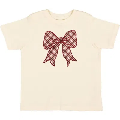 Sweet Wink Kids'  Christmas Plaid Bow Patch Short Sleeve T-shirt In Brown
