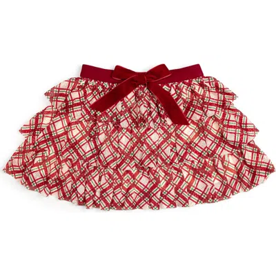 Sweet Wink Kids'  Christmas Plaid Bow Tiered Tutu In Red