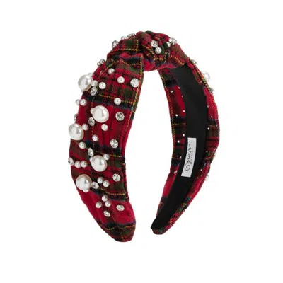 Sweet Wink Babies'  Christmas Tartan Pearl Headband In Multi