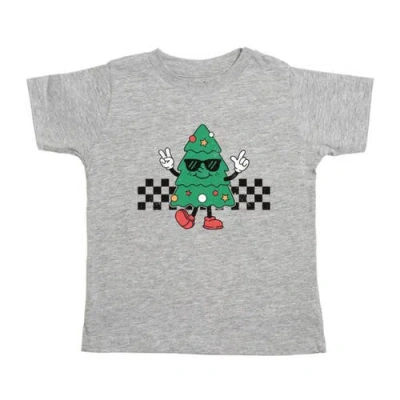 Sweet Wink Kids'  Christmas Tree Dude Short Sleeve T-shirt In Gray