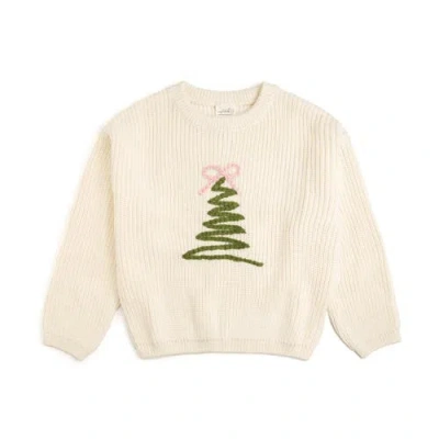 Sweet Wink Babies'  Christmas Tree Knit Sweater In Brown