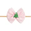 Sweet Wink Christmas Tree Tulle Bow Baby Headband In Pink