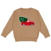 Sweet Wink Christmas Truck Patch Sweatshirt In Brown