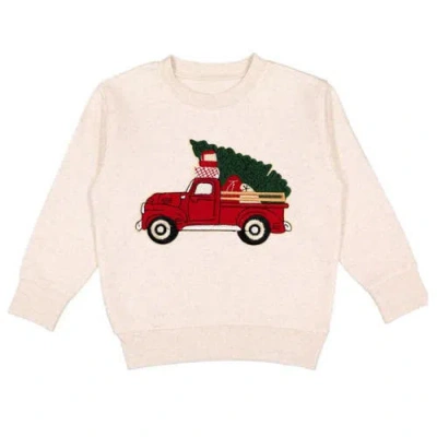 Sweet Wink Kids'  Christmas Truck Patch Sweatshirt In Pink