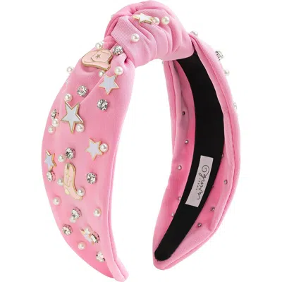 Sweet Wink Babies'  Cowgirl Cutie Western Gemstone Headband In Pink