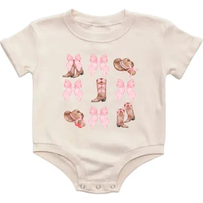 Sweet Wink Babies'  Cowgirl Short Sleeve Romper In Natural