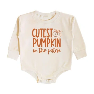 Sweet Wink Kids'  Cutest Pumpkin In The Patch Long Sleeve Romper In Neutral