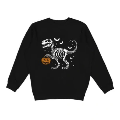 Sweet Wink Kids'  Dinosaur Skeleton Halloween Sweatshirt In Black