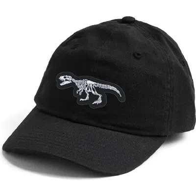 Sweet Wink Kids'  Dinosaur Skeleton Patch Halloween Baseball Hat In Black