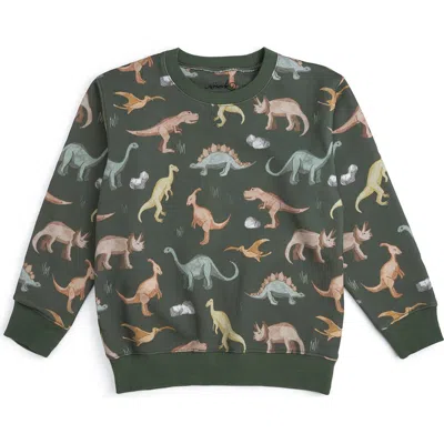 Sweet Wink Kids'  Dinosaurs Rock Sweatshirt In Green