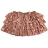 Sweet Wink Ditsy Fall Floral Printed Tiered Tutu In Brown