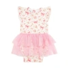 Sweet Wink Ditsy Floral Short Sleeve Tutu Bodysuit In Multicolor