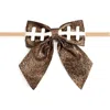 Sweet Wink Football Bow Baby Headband In Brown