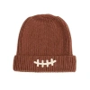 Sweet Wink Football Lace Patch Beanie In Brown