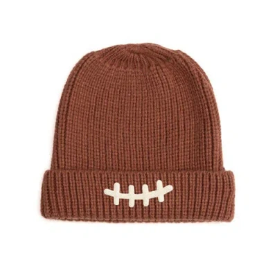 Sweet Wink Kids'  Football Lace Patch Beanie In Brown