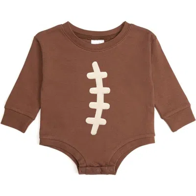 Sweet Wink Kids'  Football Lace Patch Long Sleeve Romper In Brown