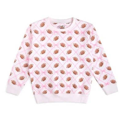 Sweet Wink Kids'  Football Trellis Sweatshirt In Pink