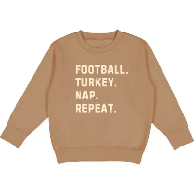 Sweet Wink Kids'  Football Turkey Nap Repeat Thanksgiving Sweatshirt In Multi
