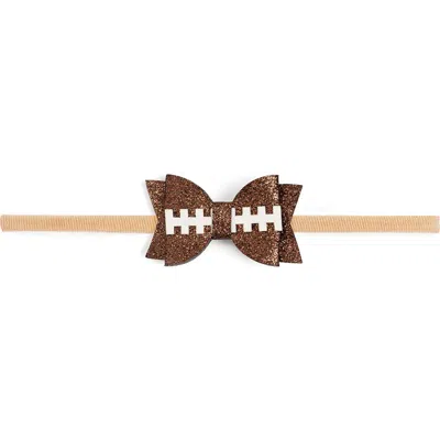 Sweet Wink Game Day Glitter Bow Baby Headband In Gold