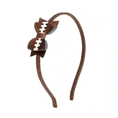 Sweet Wink Babies'  Game Day Glitter Bow Headband In Brown