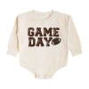 Sweet Wink Game Day Patch Long Sleeve Romper In Neutral