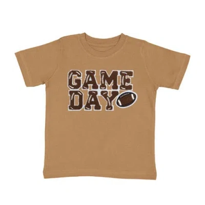 Sweet Wink Kids'  Game Day Patch Short Sleeve T-shirt In Brown