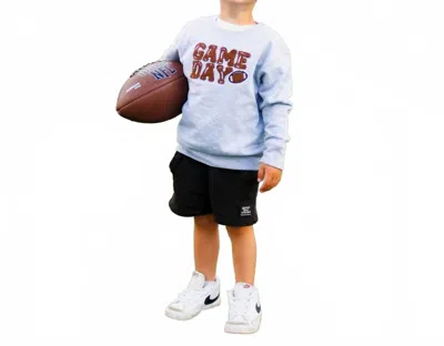 Sweet Wink Kids' Game Day Patch Sweatshirt In Gray In Blue