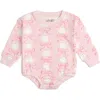 Sweet Wink Ghost Halloween Printed Long Sleeve Romper In Pink