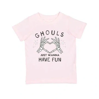 Sweet Wink Babies'  Ghouls Just Wanna Have Fun Halloween Short Sleeve T-shirt In Pink