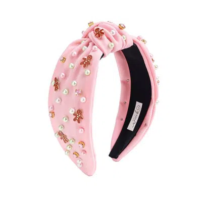 Sweet Wink Babies'  Gingerbread Christmas Gemstone Headband In Pink