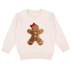 Sweet Wink Gingerbread Sequin Patch Christmas Sweatshirt In Brown