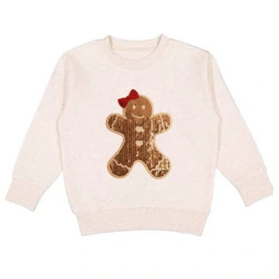 Sweet Wink Babies'  Gingerbread Sequin Patch Christmas Sweatshirt In Brown