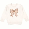 Sweet Wink Gingham Bow Patch Sweatshirt In Neutral