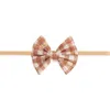 Sweet Wink Gingham Printed Tulle Bow Baby Headband In Neutral