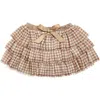 Sweet Wink Gingham Printed Tulle Tiered Tutu In Brown